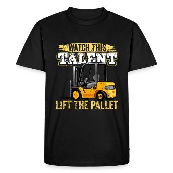 Chariot élévateur - T-shirt Premium bio Homme - noir - Devant - Nico (187cm)