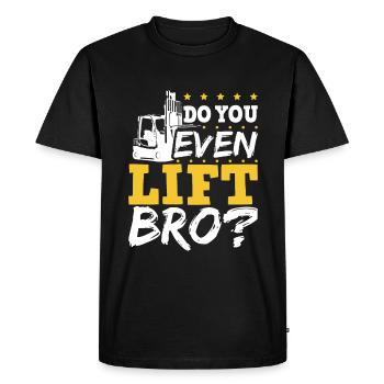 Chariot élévateur - T-shirt Premium bio Homme - noir - Devant - Nico (187cm)