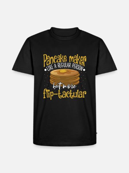 Pancakes - Männer Premium Bio T-Shirt - Schwarz
