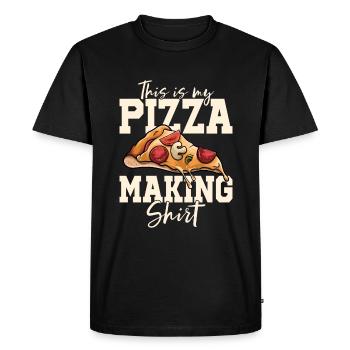 Pizza Bäcker Pizza selber machen - Männer Premium Bio T-Shirt - Schwarz - Vorne - Nico (187cm)