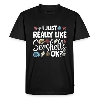 Collecte de coquillages sur la plage Collecteurs de coquillages - T-shirt Premium bio Homme - noir - Devant - Nico (187cm)