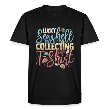 Collecte des coquillages - T-shirt Premium bio Homme - noir - Devant - Nico (187cm)