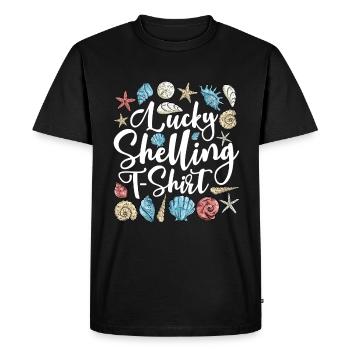 Collecte de coquillages sur la plage Collecteurs de coquillages - T-shirt Premium bio Homme - noir - Devant - Nico (187cm)