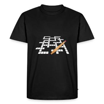 Résoudre des mots croisés - T-shirt Premium bio Homme - noir - Devant - Nico (187cm)