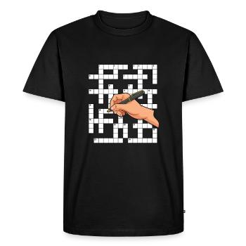 Résoudre des mots croisés - T-shirt Premium bio Homme - noir - Devant - Nico (187cm)