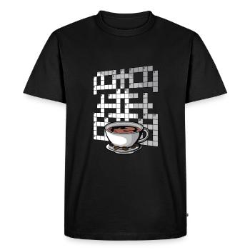 Résoudre des mots croisés - T-shirt Premium bio Homme - noir - Devant - Nico (187cm)