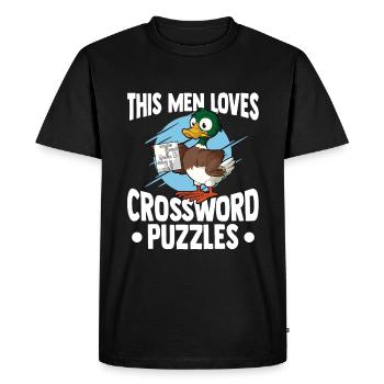 Résoudre des mots croisés - T-shirt Premium bio Homme - noir - Devant - Nico (187cm)