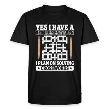 Résoudre des mots croisés - T-shirt Premium bio Homme - noir - Devant - Nico (187cm)