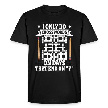 Résoudre des mots croisés - T-shirt Premium bio Homme - noir - Devant - Nico (187cm)