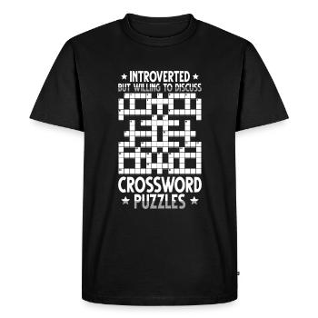 Résoudre des mots croisés - T-shirt Premium bio Homme - noir - Devant - Nico (187cm)