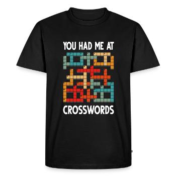 Résoudre des mots croisés - T-shirt Premium bio Homme - noir - Devant - Nico (187cm)