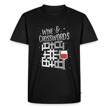 Résoudre des mots croisés - T-shirt Premium bio Homme - noir - Devant - Nico (187cm)