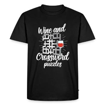 Résoudre des mots croisés - T-shirt Premium bio Homme - noir - Devant - Nico (187cm)
