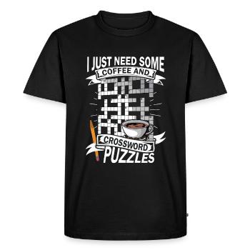 Résoudre des mots croisés - T-shirt Premium bio Homme - noir - Devant - Nico (187cm)
