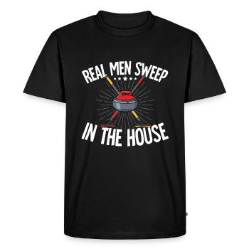 Attirer - T-shirt Premium bio Homme - noir - Devant - Nico (187cm)