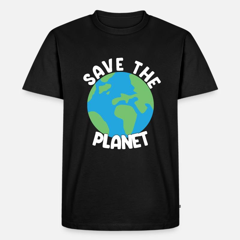Save The Planet - Männer Premium Bio T-Shirt - Schwarz