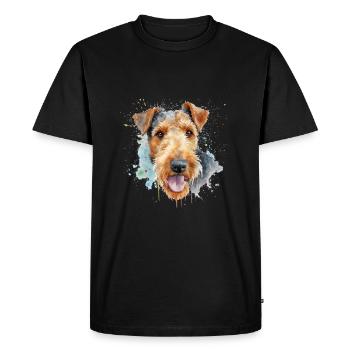 Airedale Terrier - T-shirt Premium bio Homme - noir - Devant - Nico (187cm)