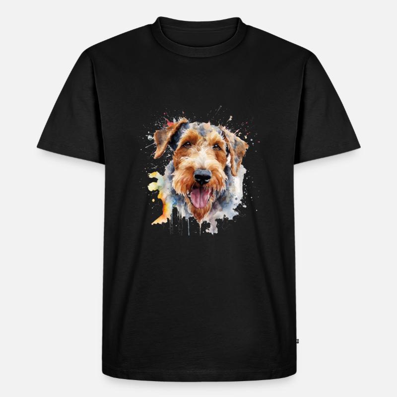 Airedale Terrier - Männer Premium Bio T-Shirt - Schwarz