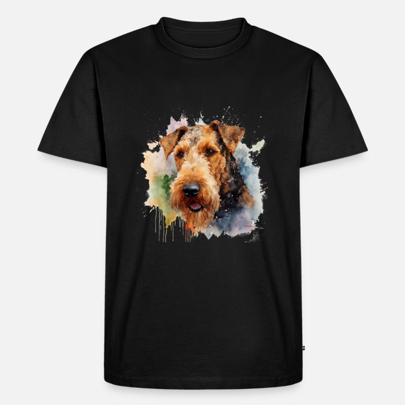 Airedale Terrier - Männer Premium Bio T-Shirt - Schwarz