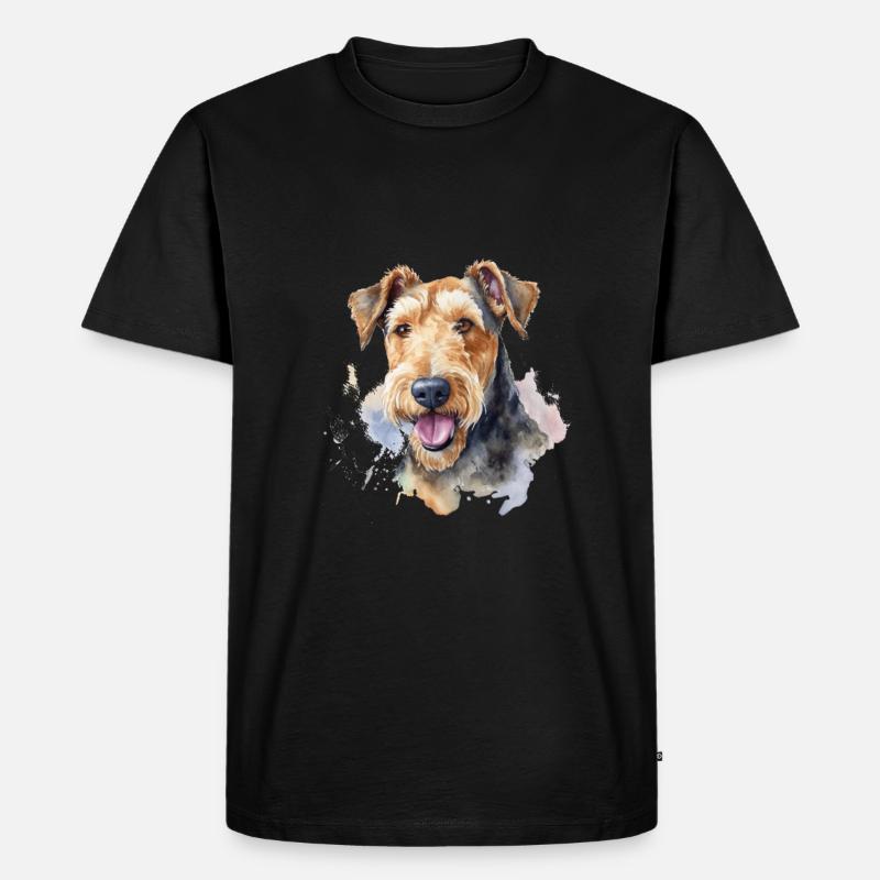 Airedale Terrier - Männer Premium Bio T-Shirt - Schwarz