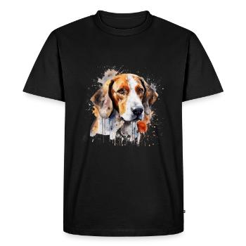Foxhound d’Amérique - T-shirt Premium bio Homme - noir - Devant - Nico (187cm)