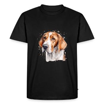 Foxhound d’Amérique - T-shirt Premium bio Homme - noir - Devant - Nico (187cm)