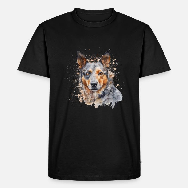 Australian Cattle Dog - Männer Premium Bio T-Shirt - Schwarz