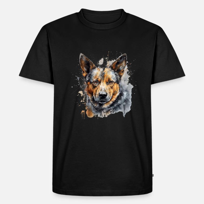 Australian Cattle Dog - Männer Premium Bio T-Shirt - Schwarz