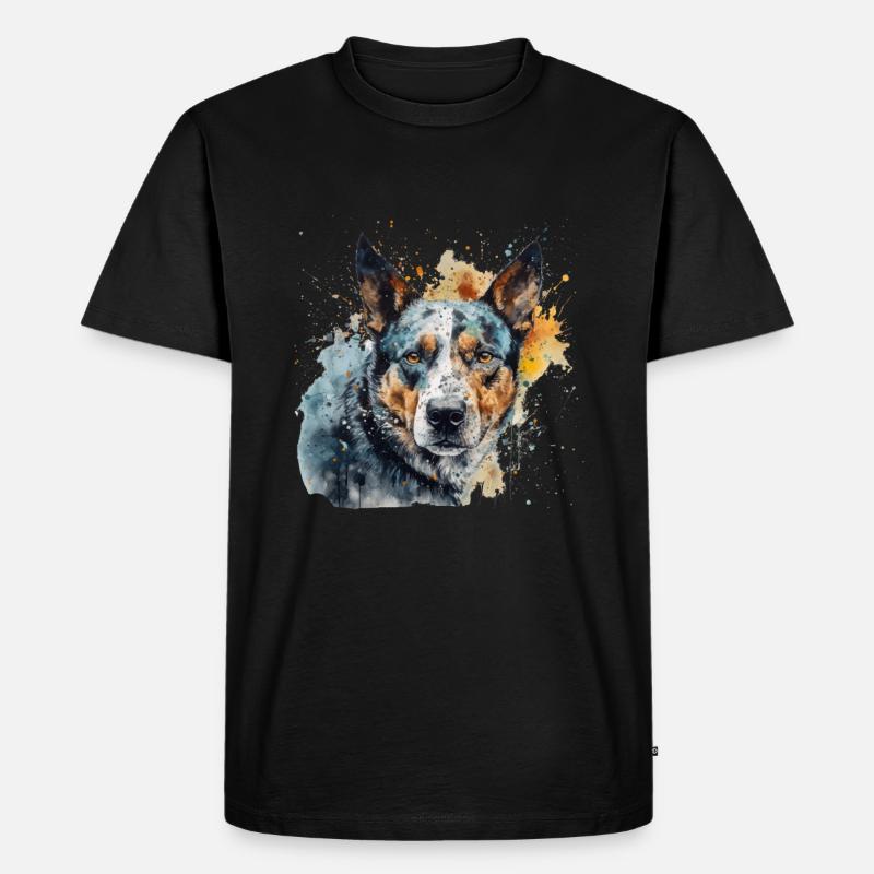 Australian Cattle Dog - Männer Premium Bio T-Shirt - Schwarz
