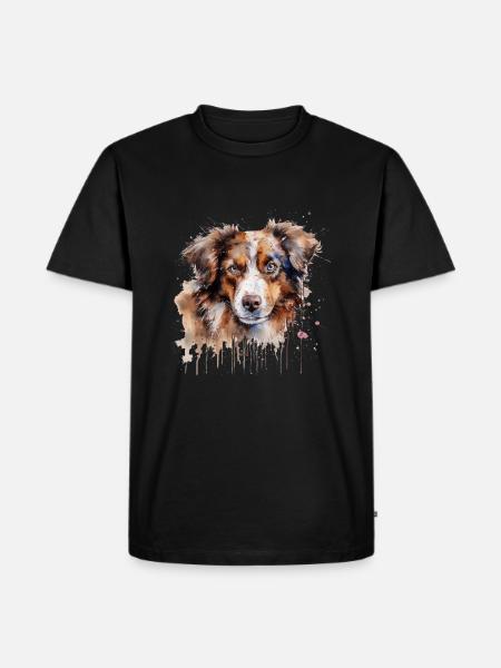 Australian Shepherd - Männer Premium Bio T-Shirt - Schwarz