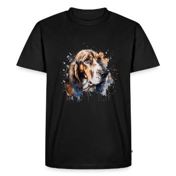 Basset Hound - T-shirt Premium bio Homme - noir - Devant - Nico (187cm)