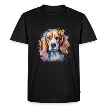 Beagle - T-shirt Premium bio Homme - noir - Devant - Nico (187cm)
