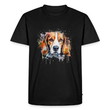 Beagle - T-shirt Premium bio Homme - noir - Devant - Nico (187cm)