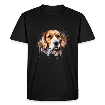 Beagle - T-shirt Premium bio Homme - noir - Devant - Nico (187cm)