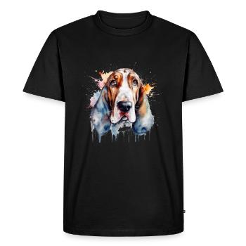 Basset Hound - T-shirt Premium bio Homme - noir - Devant - Nico (187cm)