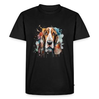 Basset Hound - T-shirt Premium bio Homme - noir - Devant - Nico (187cm)