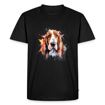 Basset Hound - T-shirt Premium bio Homme - noir - Devant - Nico (187cm)