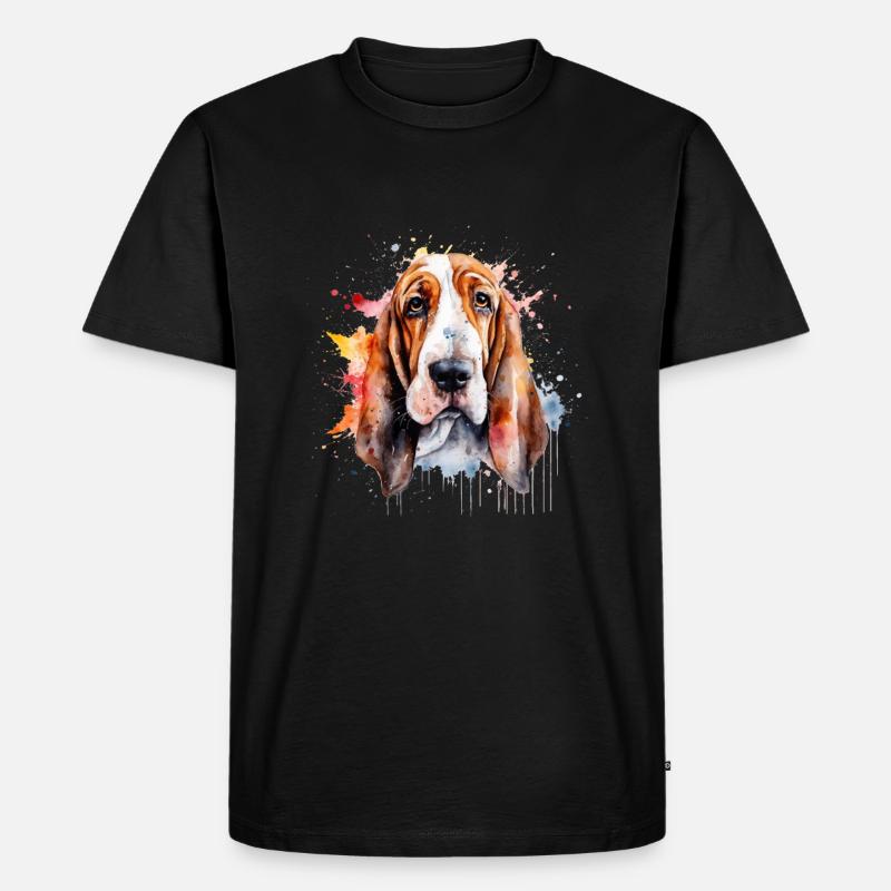 Basset Hound - Männer Premium Bio T-Shirt - Schwarz