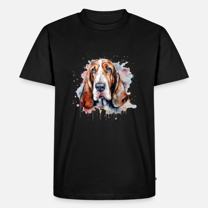 Basset Hound - Männer Premium Bio T-Shirt - Schwarz