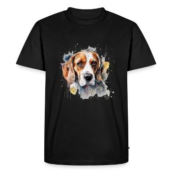 Beagle - T-shirt Premium bio Homme - noir - Devant - Nico (187cm)