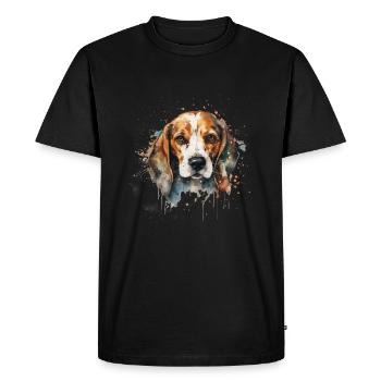 Beagle - T-shirt Premium bio Homme - noir - Devant - Nico (187cm)