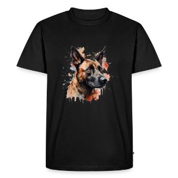 Belgian Malinois - Men's Premium Organic T-Shirt - black - Front - Nico (187cm)