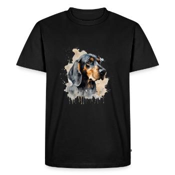Coonhound noir et beige - T-shirt Premium bio Homme - noir - Devant - Nico (187cm)