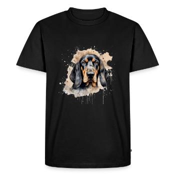 Coonhound noir et beige - T-shirt Premium bio Homme - noir - Devant - Nico (187cm)