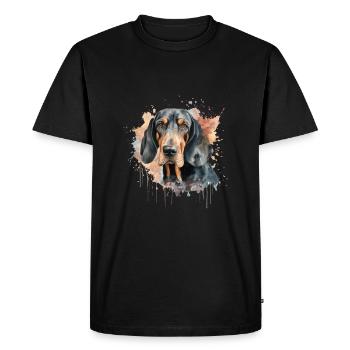Coonhound noir et beige - T-shirt Premium bio Homme - noir - Devant - Nico (187cm)