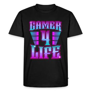 Gamer 4 Life Idée cadeau Gamer for Life - T-shirt Premium bio Homme - noir - Devant - Nico (187cm)