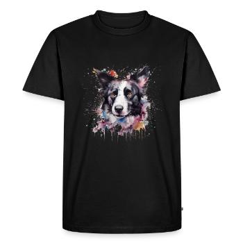 Border Collie - T-shirt Premium bio Homme - noir - Devant - Nico (187cm)