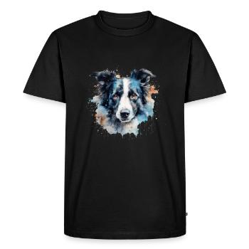 Border Collie - T-shirt Premium bio Homme - noir - Devant - Nico (187cm)