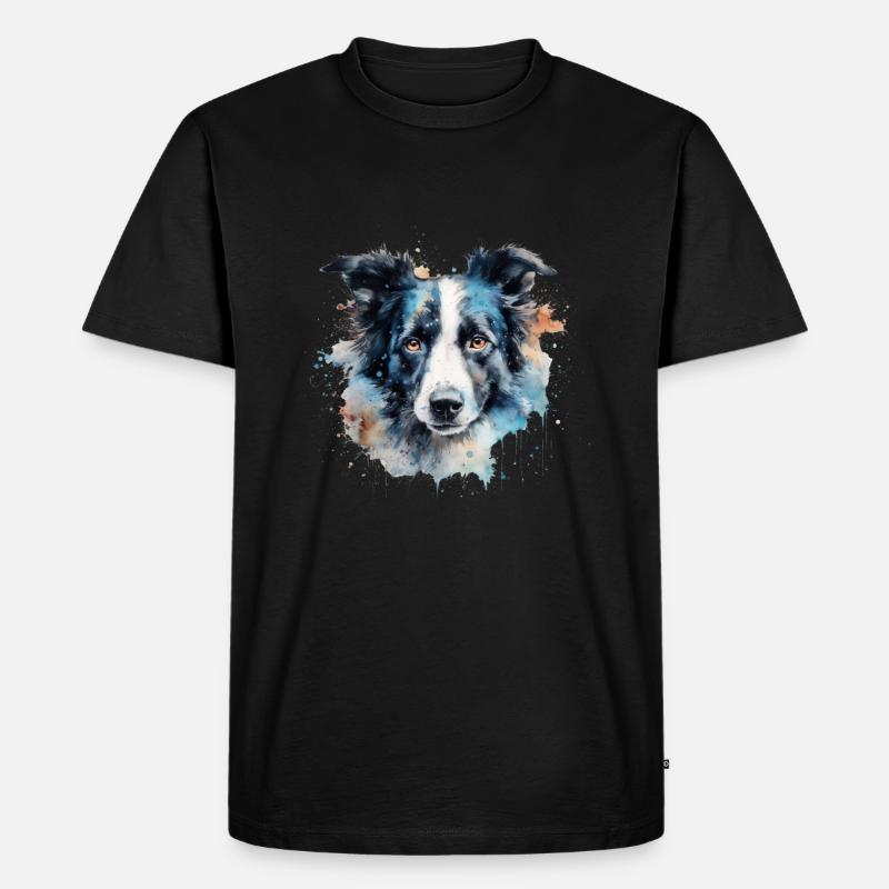 Border Collie - Männer Premium Bio T-Shirt - Schwarz