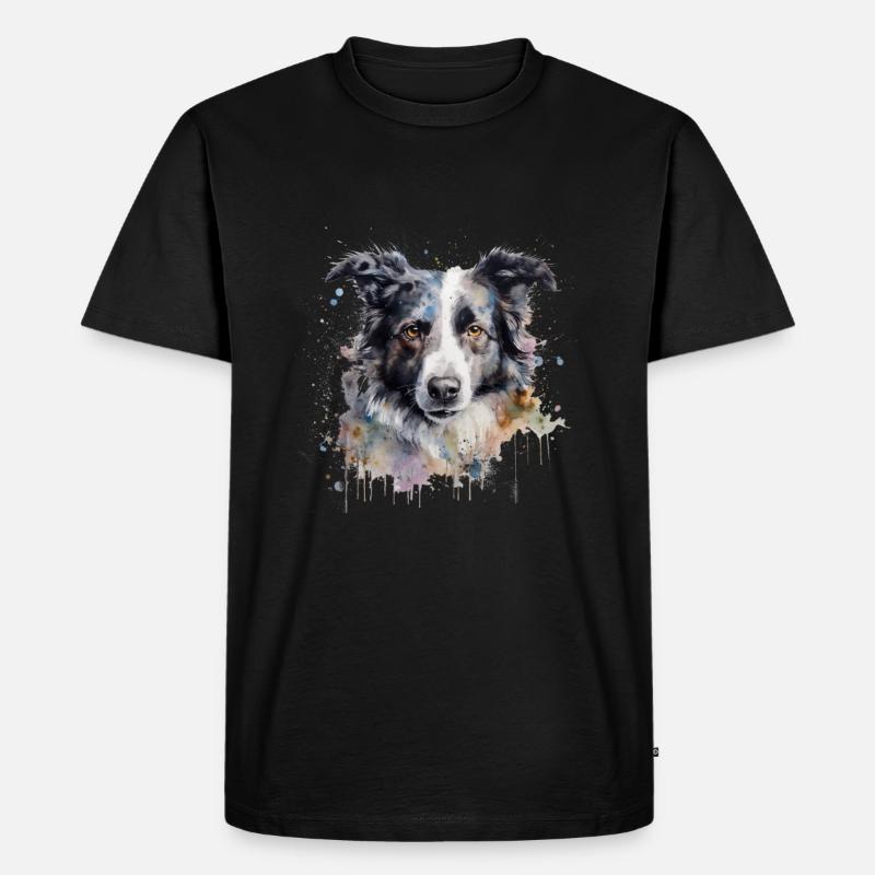 Border Collie - Männer Premium Bio T-Shirt - Schwarz